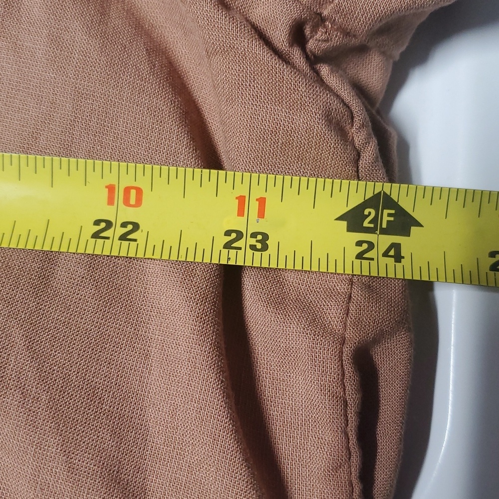 FESTI Bubble Top Size 00 Medium 10 Taupe Embroidered Blouse Top Torrid Tie Chest - Picture 10 of 11